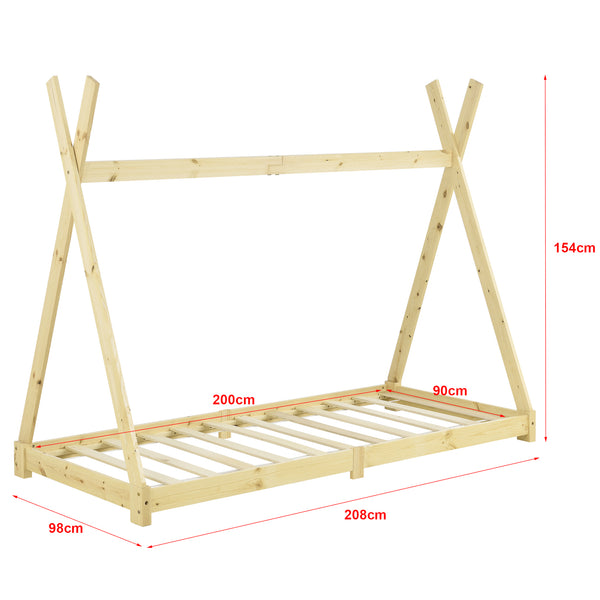 Kinderbett Höri 90x200 cm Tipi versch. Farben en.casa