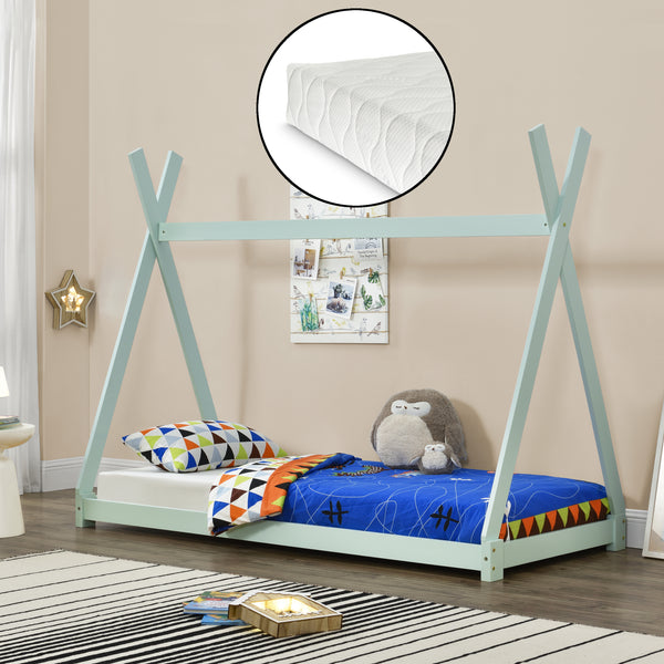 Kinderbett Onejda mit Kaltschaummatratze 90x200 cm in versch. Farben [en.casa]