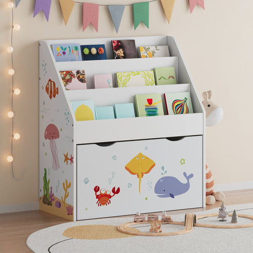 Kinderregal Aarnskona 70x63x30 cm Aqua Dream Motiv [en.casa] - premiumXL