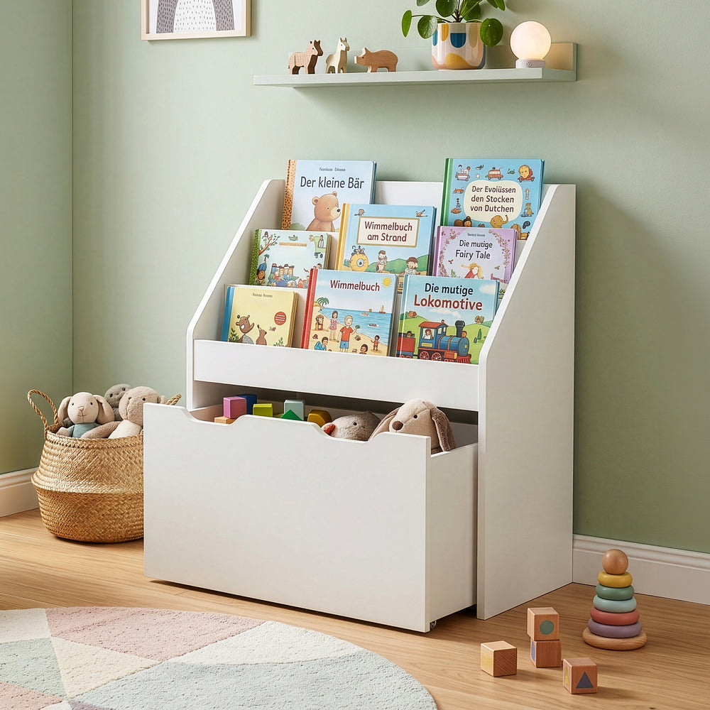 Kinderregal Sirlstalo 70x63x30 cm Weiß [en.casa]