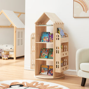 Drehbares Kinderregal Sanköre 122x64x43 cm Kiefernholz Natur [en.casa] - premiumXL