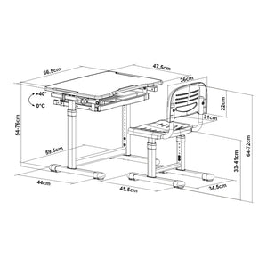 Kinderschreibtischset Sala 2-tlg. Kindertisch mit Stuhl [en.casa]