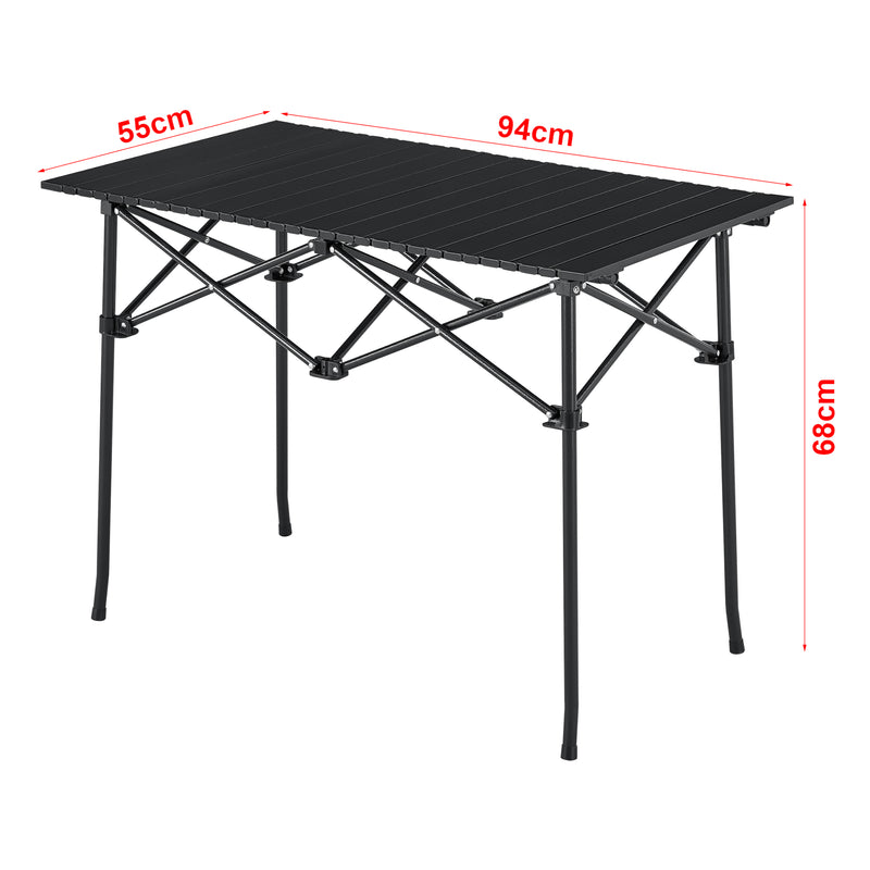 Maßskizze Klapptisch Castilenti Aluminium [en.casa]