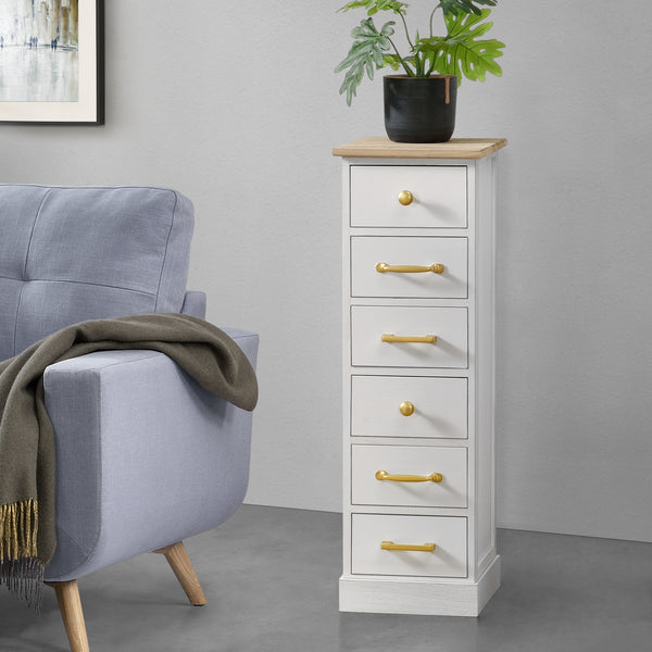 Kommode Salo mit 6 Schubladen 91x29x27cm in verschiedenen Farben [en.casa]