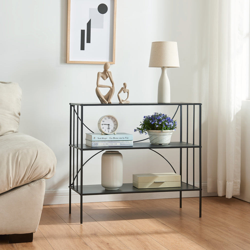 Konsolentisch Baarn 65,5x70x32 cm Schwarz [en.casa] - premiumXL