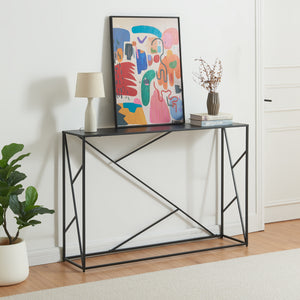 Konsolentisch Rättvik 120x30x80 cm Schwarz [en.casa]