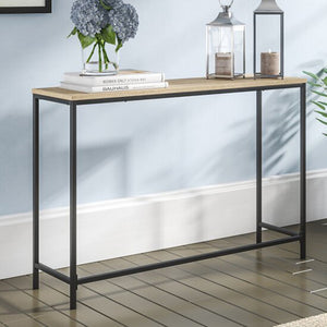 Konsolentisch Kronoby 80 x 100 x 30 cm Schwarz/Holzoptik [en.casa] TR