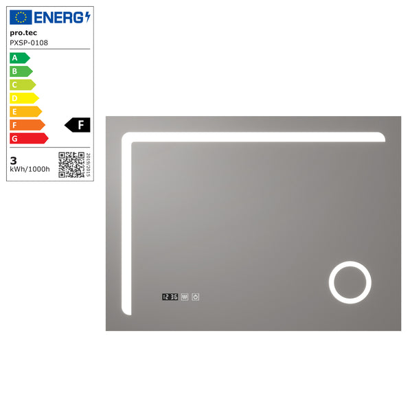 LED-Badspiegel Chambave Silberfarben in versch. Größen [pro.tec]