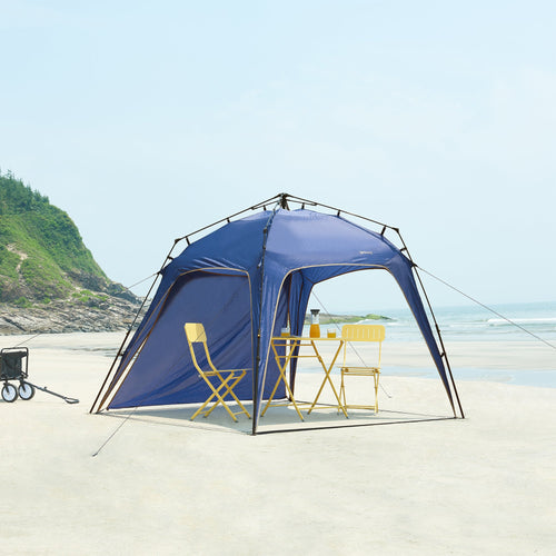 Klappbarer Pavillon Barendrecht mit LED Beleuchtung 2,5x2,5 Meter [pro.tec]