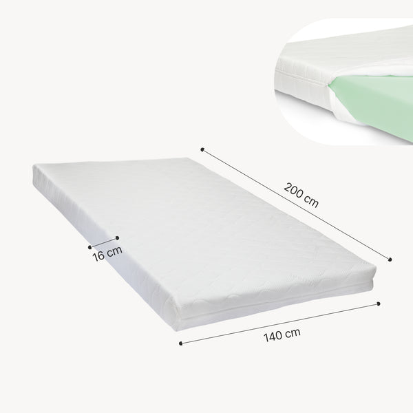 LED Polsterbett mit Matratze Tröstiar [en.casa]