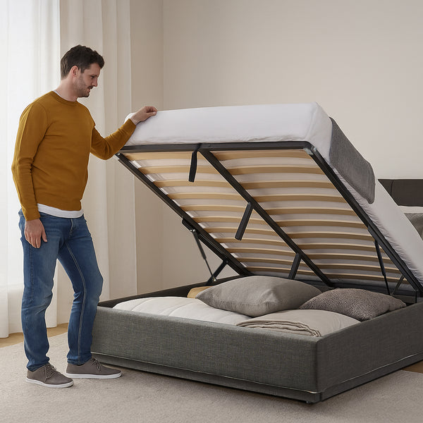 LED Polsterbett mit Matratze Tröstiar [en.casa]
