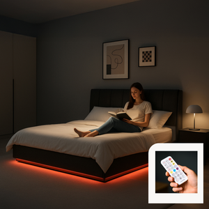 LED Polsterbett mit Matratze Tröstiar [en.casa]