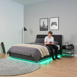 LED Polsterbett mit Matratze Tröstiar [en.casa]