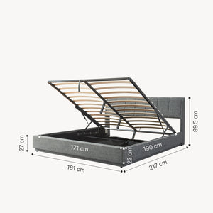 LED Polsterbett Tröstiar mit Matratze [en.casa]