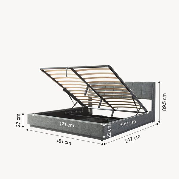 LED Polsterbett Tröstiar mit Matratze [en.casa]