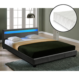 Modernes Stoffbett Bettgestell dunkelgrau CORIUM