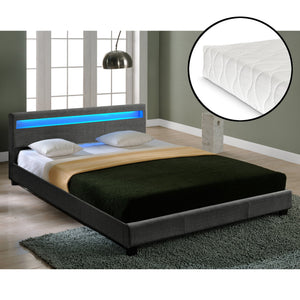 Modernes Stoffbett Bettgestell dunkelgrau CORIUM