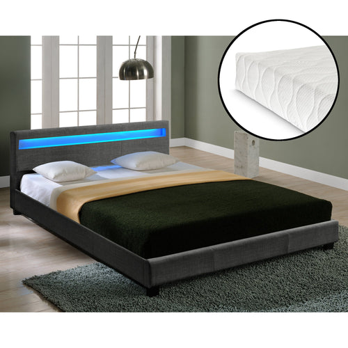 Modernes Stoffbett Bettgestell dunkelgrau CORIUM