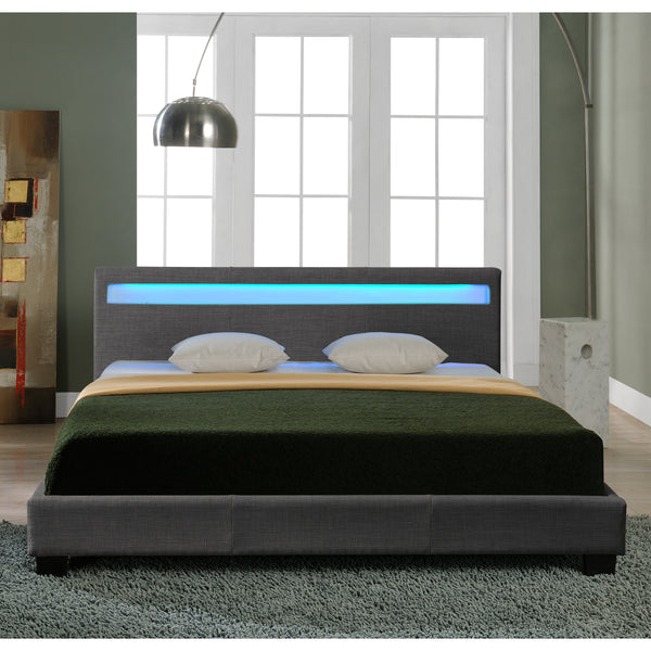 Modernes Stoffbett Bettgestell dunkelgrau CORIUM