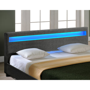 Modernes Stoffbett Bettgestell dunkelgrau CORIUM
