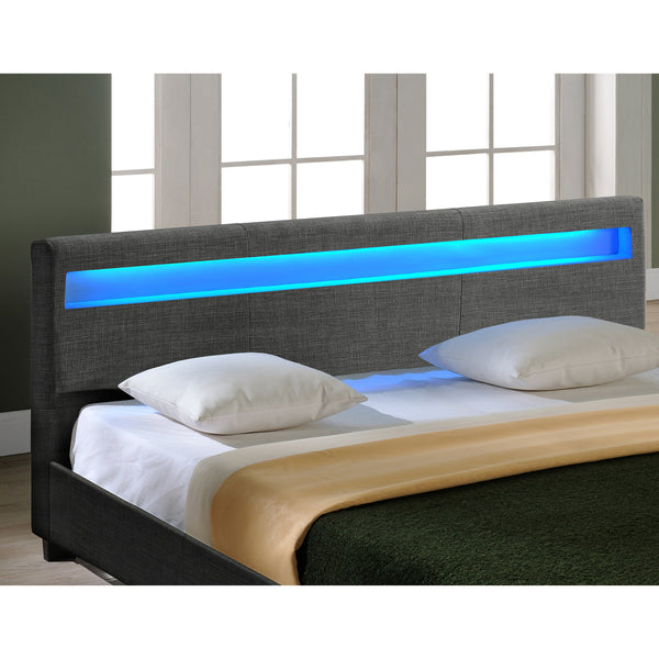 Modernes Stoffbett Bettgestell dunkelgrau CORIUM