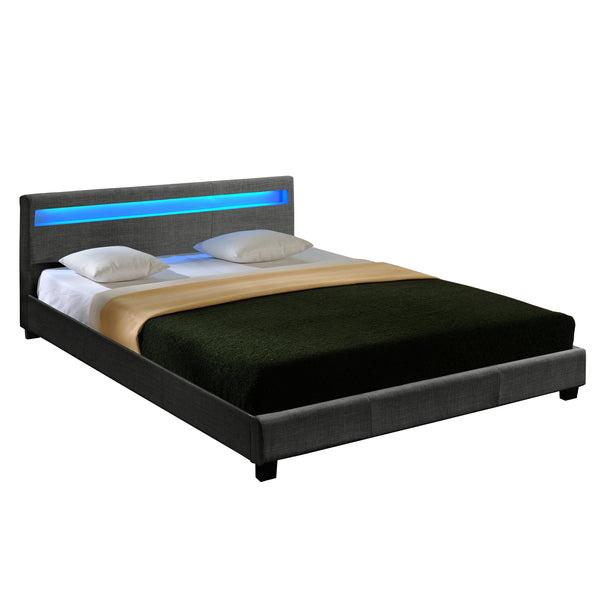 Modernes Stoffbett Bettgestell dunkelgrau CORIUM