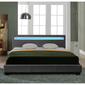 Modernes Stoffbett Bettgestell dunkelgrau CORIUM