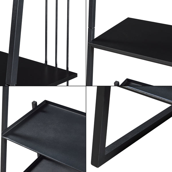 Leiterregal Storfjord Schwarz [en.casa]