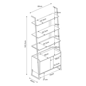 Leiterregal Storfjord Schwarz [en.casa]