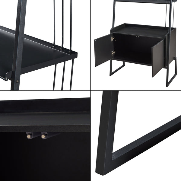 Leiterregal Storfjord Schwarz [en.casa]