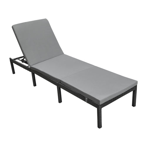 Gartenliege Cartes mit verstellbarer Rückenlehne Polyrattan versch. Farben en.casa