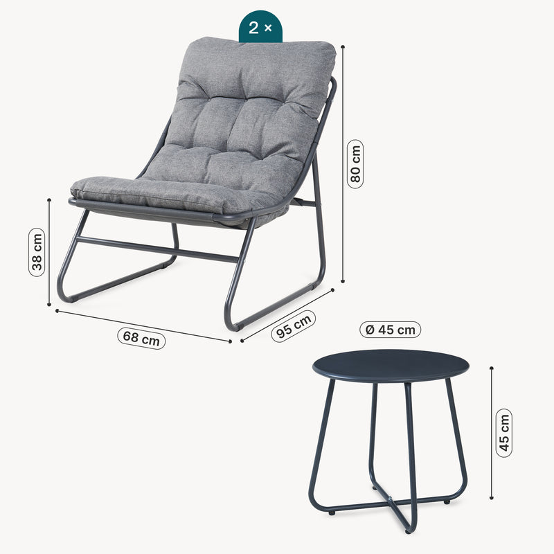 Maßskizze Loungeset Malmö 3-tlg. [casa.pro]