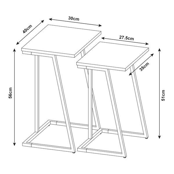 Satztisch Salem 2er Set [en.casa]