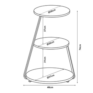 Beistelltisch Sipoo 74x46x37cm in versch. Farben [en.casa]