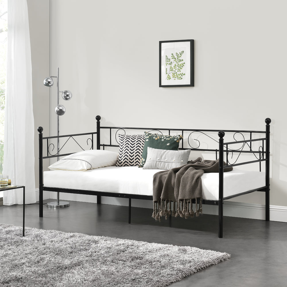 Metallbett Granada 90x200 cm Stahl [en.casa]