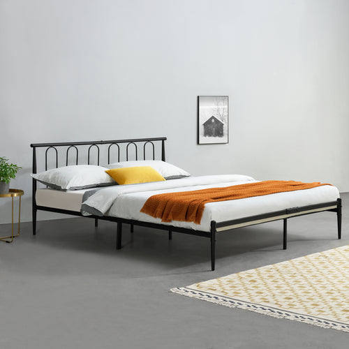 Metallbett Tampere in versch. Größen Schwarz en.casa