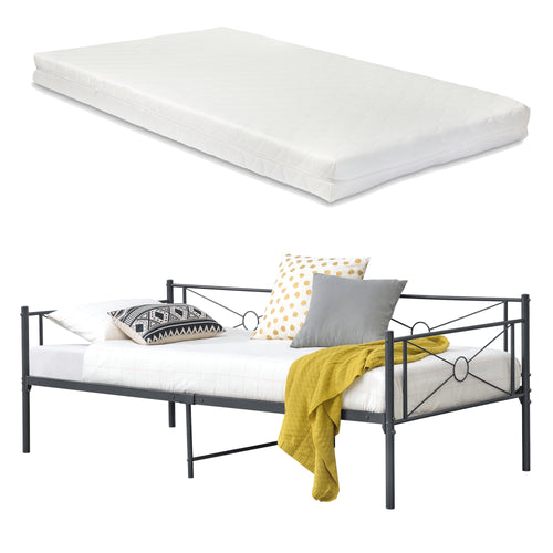 Metallbett Alvesta 90x200 cm mit Kaltschaummatratze versch. Farben en.casa