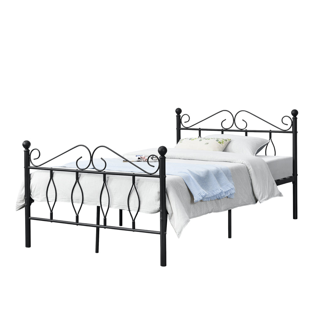 Metallbett Apolda bis 300kg versch. Größen Schwarz en.casa