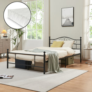 Metallbett Florenz 120x200 cm mit/ohne Kaltschaummatratze versch. Farben [en.casa] - premiumXL