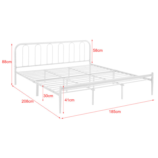 Metallbett Hanko in versch. Größen Weiß en.casa