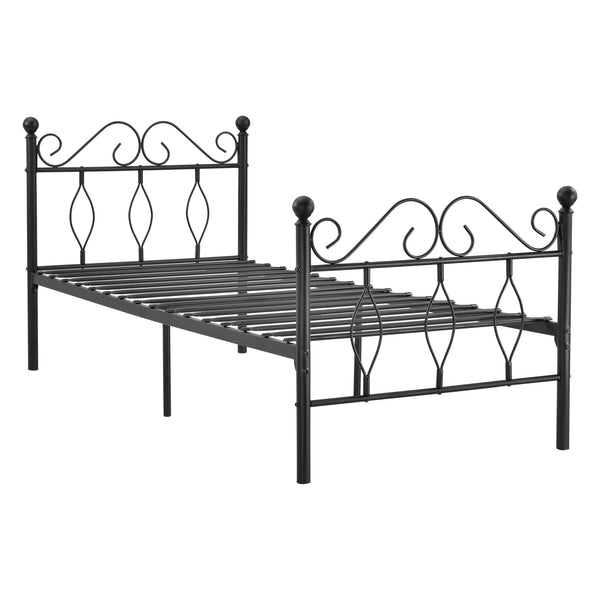 Metallbett Apolda bis 300kg versch. Größen Schwarz en.casa