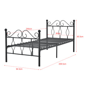 Metallbett Apolda bis 300kg versch. Größen Schwarz en.casa