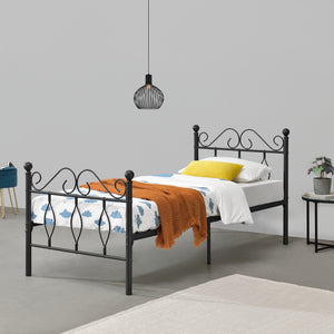 Metallbett Apolda bis 300kg versch. Größen Schwarz en.casa