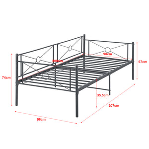 Metallbett Alvesta 90x200 cm mit Kopf- und Fußteil versch. Farben en.casa