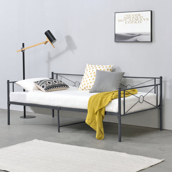 Metallbett Alvesta 90x200 cm mit Kopf- und Fußteil versch. Farben en.casa