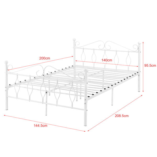 Metallbett Apolda bis 300kg versch. Größen Weiß [en.casa]