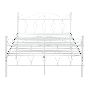 Metallbett Apolda mit Matratze versch. Größen bis 300kg Weiß [en.casa]