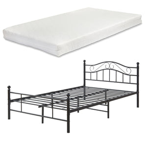 Metallbett Florenz 120x200 cm mit/ohne Kaltschaummatratze versch. Farben [en.casa]