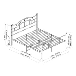 Metallbett Florenz in verschiedenen Farben und Größen [en.casa]