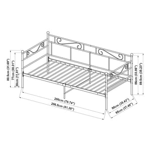 Metallbett Granada 90x200 cm Stahl [en.casa]